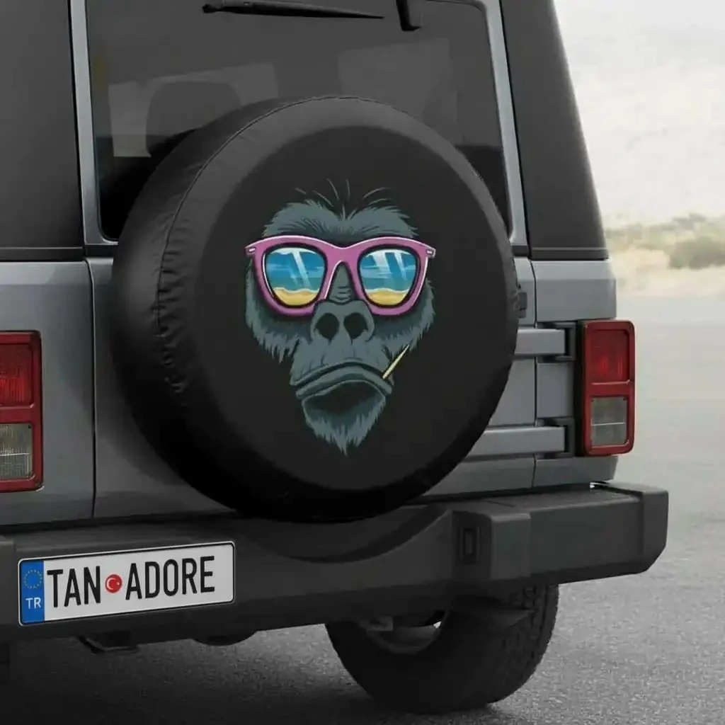 Maymun Tasarımlı Stepne Kılıfı